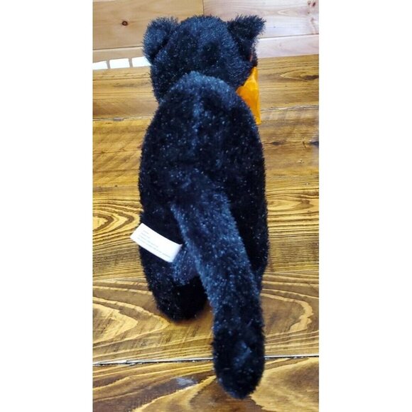 Kellytoy Black Cat Plush Halloween Orange Bow Ears 2010 Stuffed Animal Toy - Picture 6 of 9